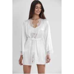 Saten Dantelli 3'lü Şort & Kombi & Gecelik Sabahlık Takımı Senza Store