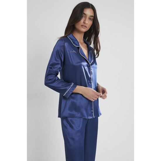 Kadın Biyeli Saten Pijama Takımı Kadın Biyeli Saten Pijama Takımı