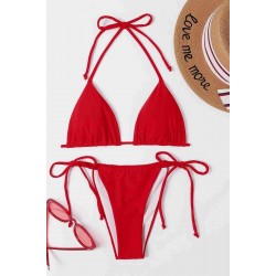 Angelsin Brezilya Model Bağlamalı Bikini Üstü Kırmızı