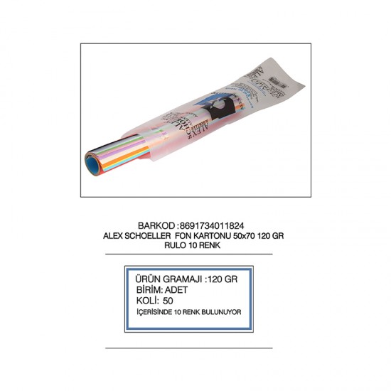 ALEX FON KARTONU 120GR 50X70 10 RENK PŞT 13001 ALEX FON KARTONU 120GR 50X70 10 RENK PŞT 13001