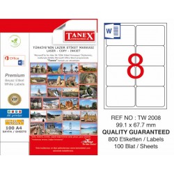 TANEX TW-2008 LASER ETİKET 99,1x67,7 mm