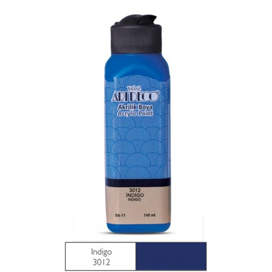 ARTDECO Y-070R-3012 AKRİLİK BOYA 140 ML İNDİGO