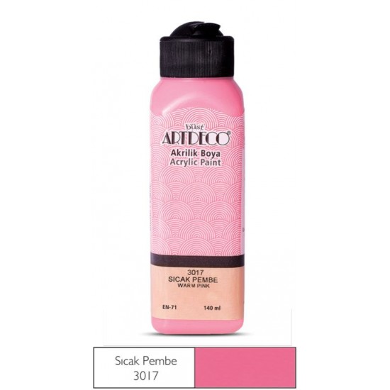 ARTDECO Y-070R-3017 AKRİLİK BOYA 140 ML SICAK PEMBE