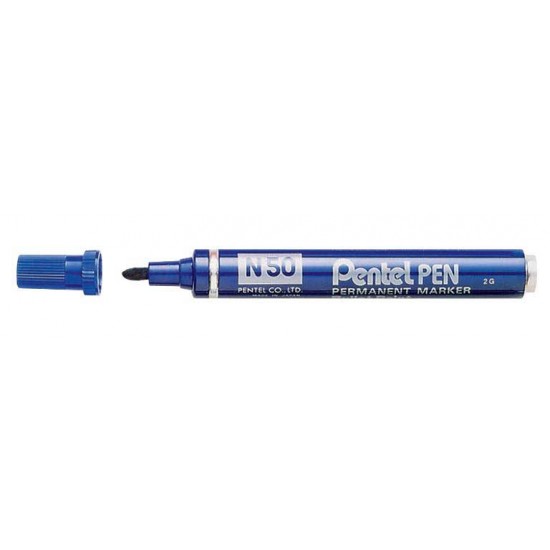 PENTEL N50-C PERMANENT MARKÖR YUVARLAK UÇ MAVİ