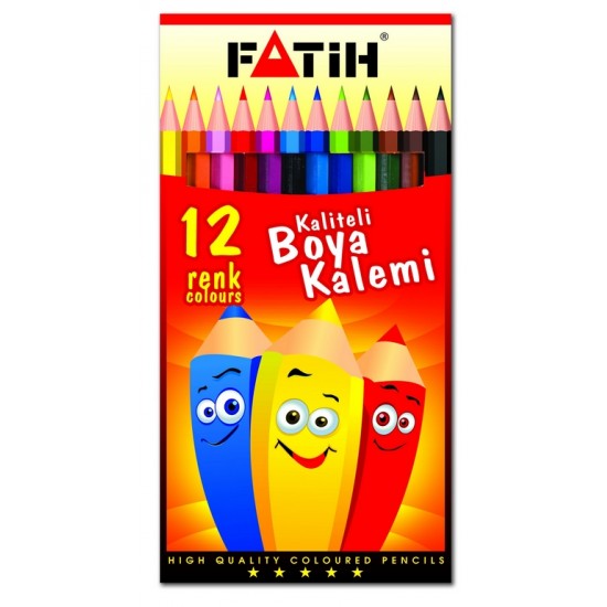 FATİH 33112 KURU BOYA 12 RENK TAM BOY