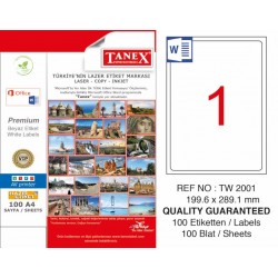 TANEX TW-2001 LASER ETİKET 199,6x289,1 mm