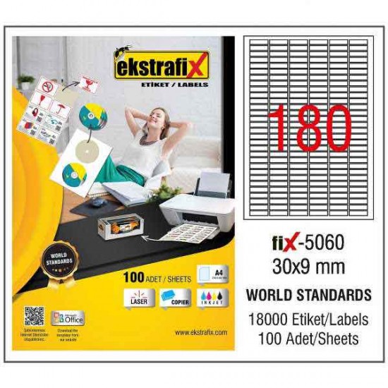 EKSTRAFİX FİX-5060 LASER ETİKET 30X9 MM Q