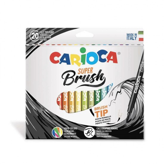 CARİOCA 42968 SUPER BRUSH KEÇELİ BOYA KALEMİ 20Lİ