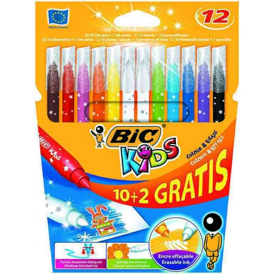 BİC KİDS COLOUR&amp; MAGİC ERASER 10+2 EU 920295