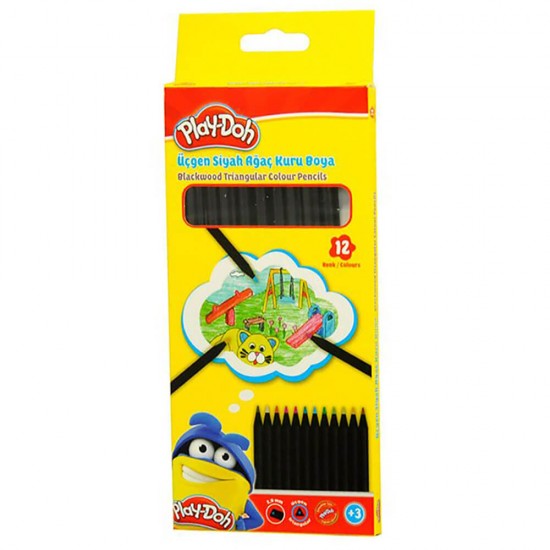 PLAY-DOH PLAY-KU024 12RENK SİYAH LATA ÜÇGEN KURUBO