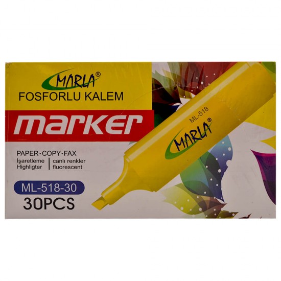 MARLA ML 518-30 FOSFORLU KALEM 30LU STAND