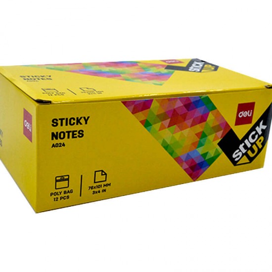 DELİ A02402 STİCKY NOTES YAPIŞKANLI NOT KAĞIDI 76X101MM NEON 100 SHEETS