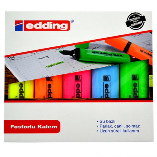 EDDİNG FOSFORLU KALEM 344 5Lİ DOLDURULABİLİR