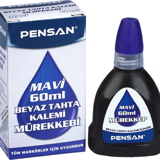 PENSAN 4800  BEYAZ TAHTA KALEMİ MÜREKKE MAVİ 60 ML