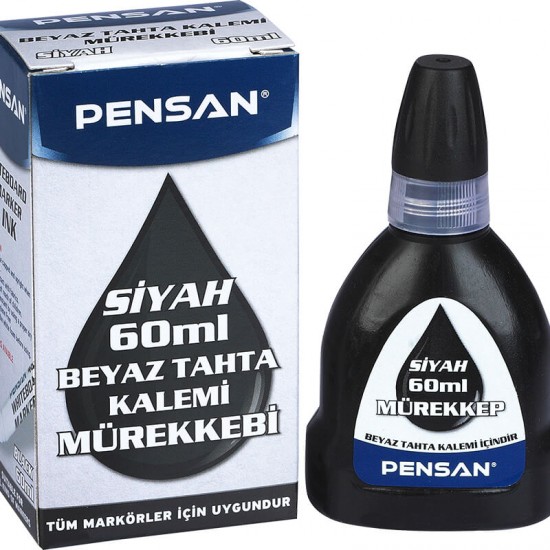 PENSAN 4800  BEYAZ TAHTA KALEMİ MÜREKKE SİYH 60 ML