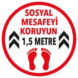 EKSTRAFİX SOSYAL MESAFE YER STİCKER YUKARI OK 1,50M