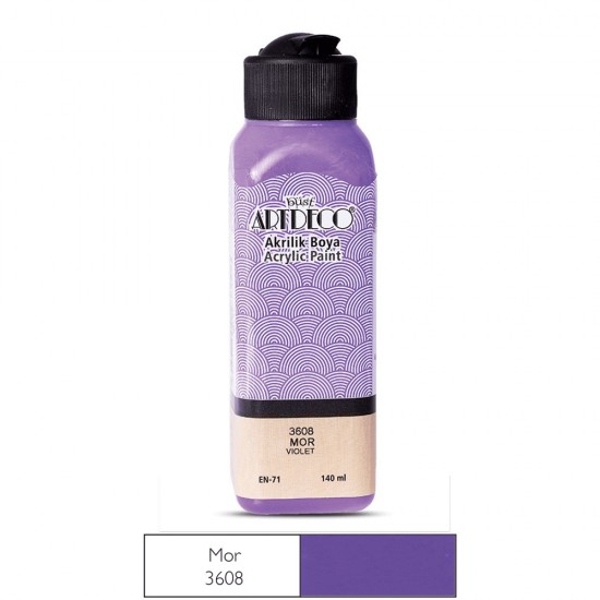 ARTDECO Y-070R-3608 AKRİLİK BOYA 140 ML MOR