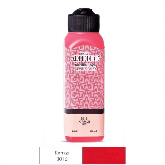 ARTDECO Y-070R-3016 AKRİLİK BOYA 140 ML KIRMIZI