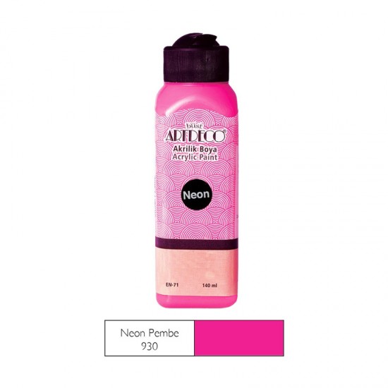 ARTDECO Y-070R-930 AKRİLİK BOYA 140 ML NEON PEMBE