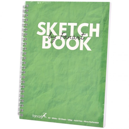 FANART 8673.A5 ACADEMY SKETCH BOOK SPR.A5 50YP YEŞİL 120 GR