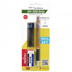 TOMBOW SH-300 GRİP METALİK 0,7 MM OKUL SETİ  ALTIN