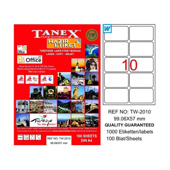 TANEX TW-2010 LASER ETİKET 99,06x57 mm