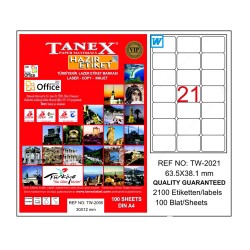 TANEX TW-2021 LASER ETİKET 63,5x38,1 mm