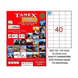 TANEX TW-2040 LASER ETİKET 52,5X29,7 mm