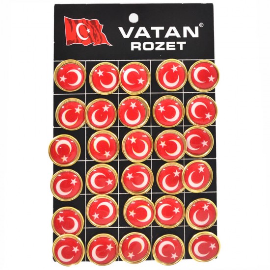 VATAN VT601 TÜRK BAYRAKLI YUVARLAK ROZET 30 LU