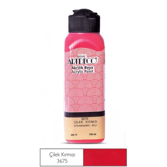 ARTDECO Y-070R-3675 AKRİLİK BOYA 140 ML ÇİLEK KIRMIZI