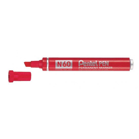 PENTEL NLF60-B MARKÖR KESİK UÇ KIRMIZI