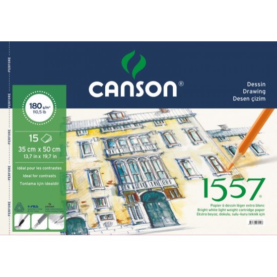 CANSON 1557 ÇİZİM BLK 35X50 180GR 15 YP C120153550