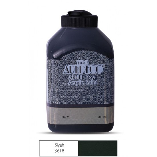 ARTDECO Y-070L-3618-AKRİLİK BOYA 500 ML SİYAH