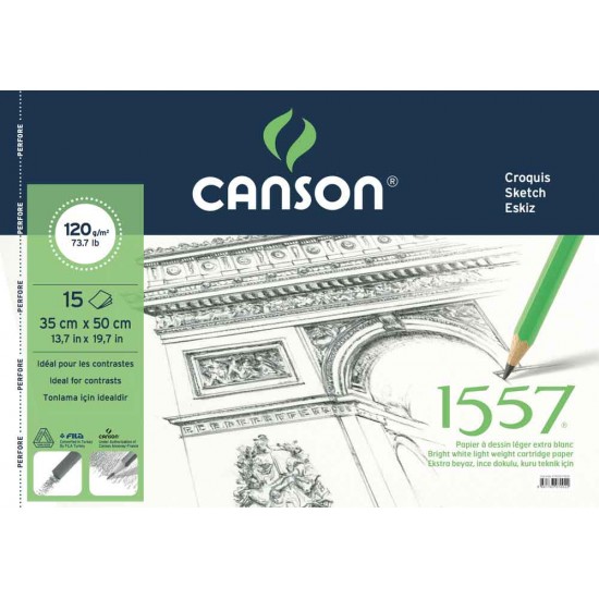 CANSON 1557 RESİM VE ÇİZİM BLOK 35X50 120GR 15 YP