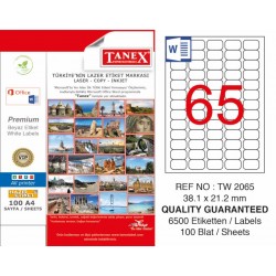 TANEX TW-2065 LASER ETİKET 38,1x21,2 mm