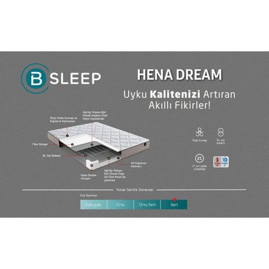 Bellona Hena Dream Yatak 100x200 Tek Kişilik