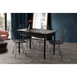 Ekonomik Smart Mermer Desen Mutfak Masa Sandalye Takımı 70x110cm