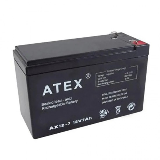 Atex Ax-12V-7 12 Volt - 7 Amper Akü (150 X 65 X 90 Mm) Atex Ax-12V-7 12 Volt - 7 Amper Akü (150 X 65 X 90 Mm)