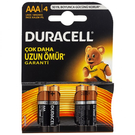 Duracell Lr03/Mn2400 Aaa İnce Pi̇l (4Lü) Paket Fi̇yat