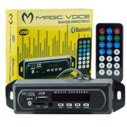 Magicvoice Usb-400 (V20) Bluetooth/Aux Usb/Sd/Mmc-Mi̇c-Kumandali Oto Teyp Çevi̇ri̇ci̇ Di̇ji̇tal Player (5V/12V)