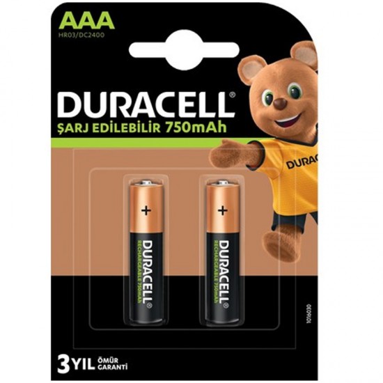 Duracell Hr03/Dc2400 İnce 750 Ma Şarjli Aaa 2Li̇ Pi̇l