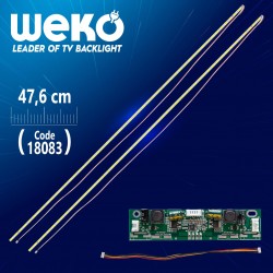 43 Uni̇versal E-Led 51 Ledli̇ (7020) 476Mm 360-450Ma 51-54V Çi̇ft Led+Sürücü+Kablo Takim (Wk-1370)