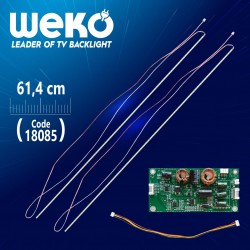 55 Uni̇versal E-Led 72 Ledli̇ (7020) 614Mm 360-450Ma 72-75V Çi̇ft Led+Sürücü+Kablo Takim (Wk-1372)