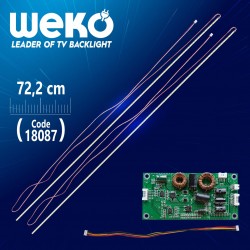 65 Uni̇versal E-Led 90 Ledli̇ (7020) 722Mm 360-450Ma 90-93V Çi̇ft Led+Sürücü+Kablo Takim (Wk-1374)