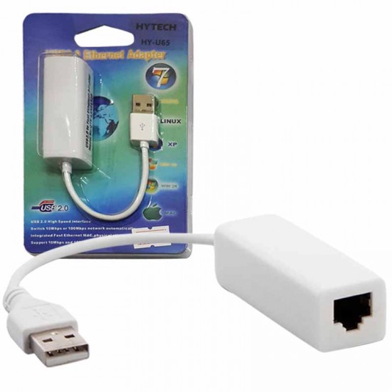 Hytech Hy-U65 Usb 2.0 To Rj45 Wi̇n10 Uyumlu Ethernet Çevi̇ri̇ci̇