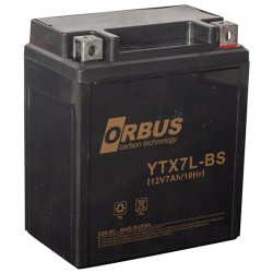 Akü 12 Volt 7 Amper Orbus Ytx7L-Bs Asi̇t İçi̇nde Karbon Bi̇si̇klet Aküsü