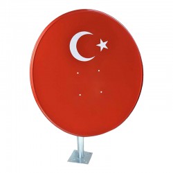 Mag Kirmizi Bayrak Baskili 80 Cm Ofset Çanak Anten (Küçük Mount)(10Lu Paket)