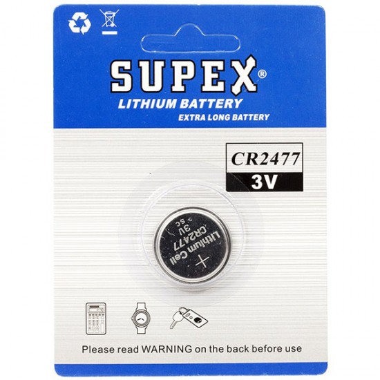 Supex Cr2477 3V Li̇tyum Pi̇l Tekli̇