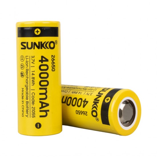 Sunkko 3.7 Volt 4000 Mah 26650 Şarj Edi̇lebi̇li̇r Pi̇l (Tekli̇)