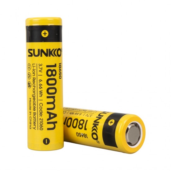 Sunkko 3.7 Volt 1800 Mah 18650 Şarj Edi̇lebi̇li̇r Pi̇l (Tekli̇)